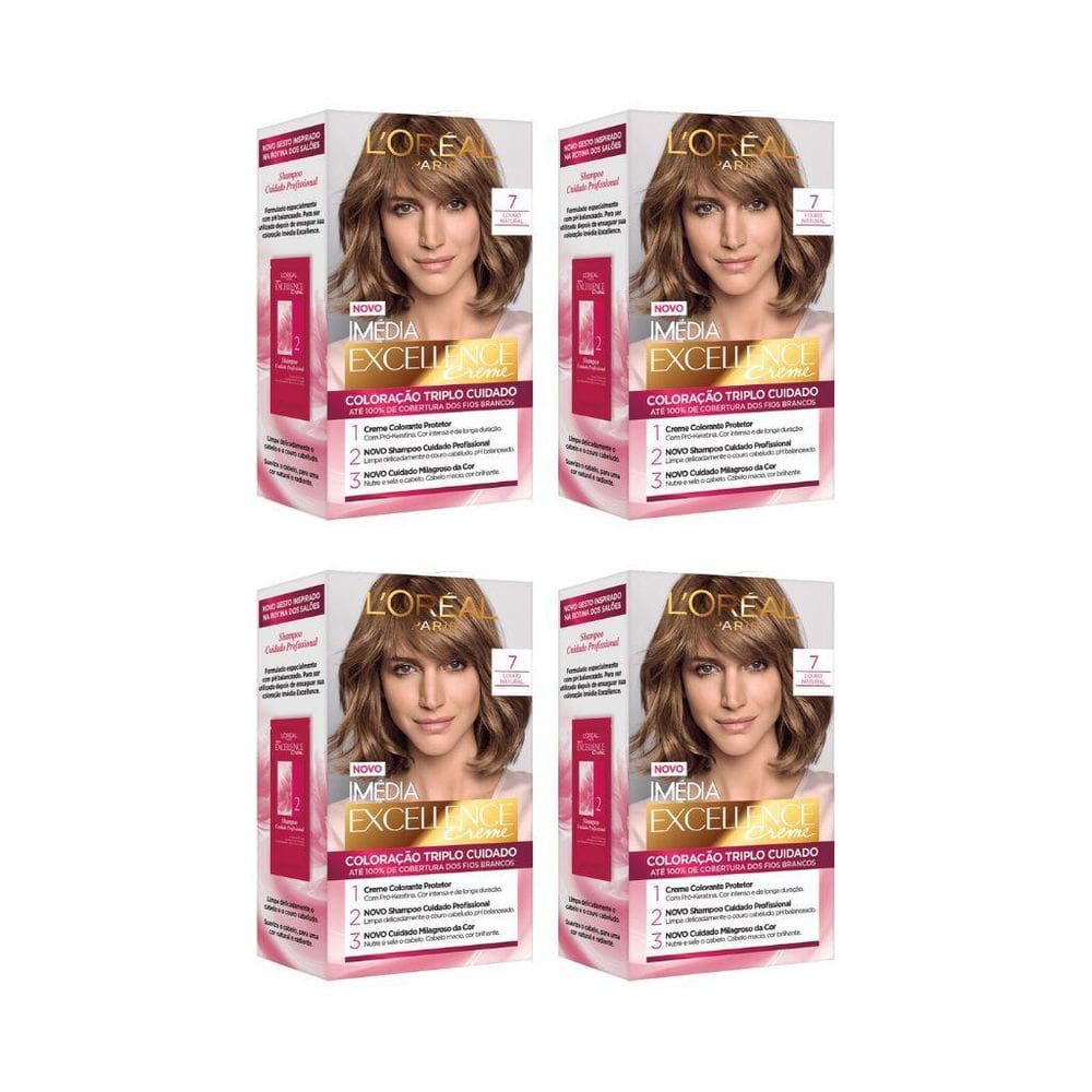 Coloraçao Imedia 7 Louro Natural-Kit C/4Un