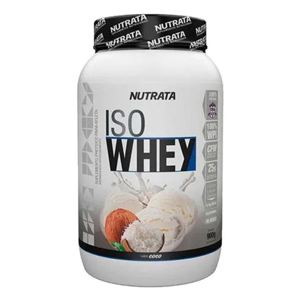2X Whey Protein Iso Whey Isolado 900G Nutrata Sabor Coco