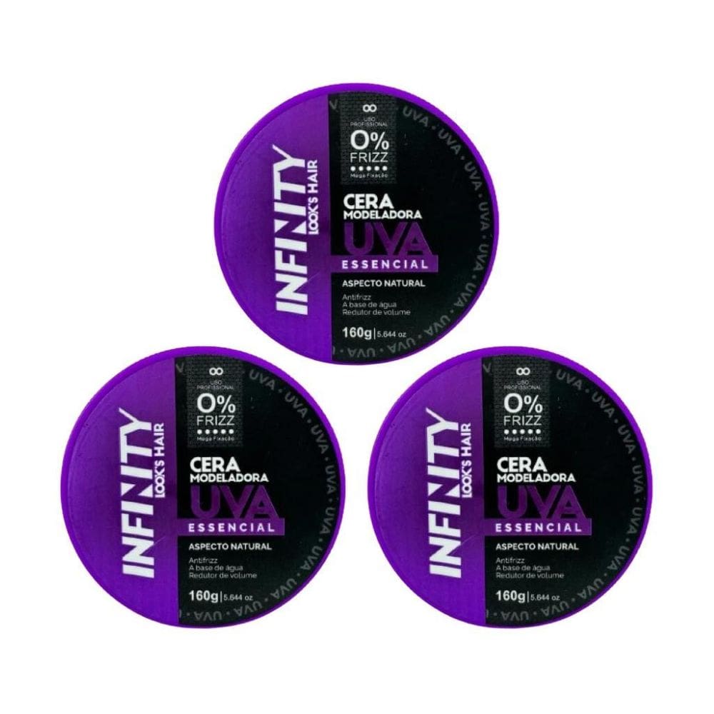 Cera Modeladora Infinity Uva 160G - Kit Com 3Un