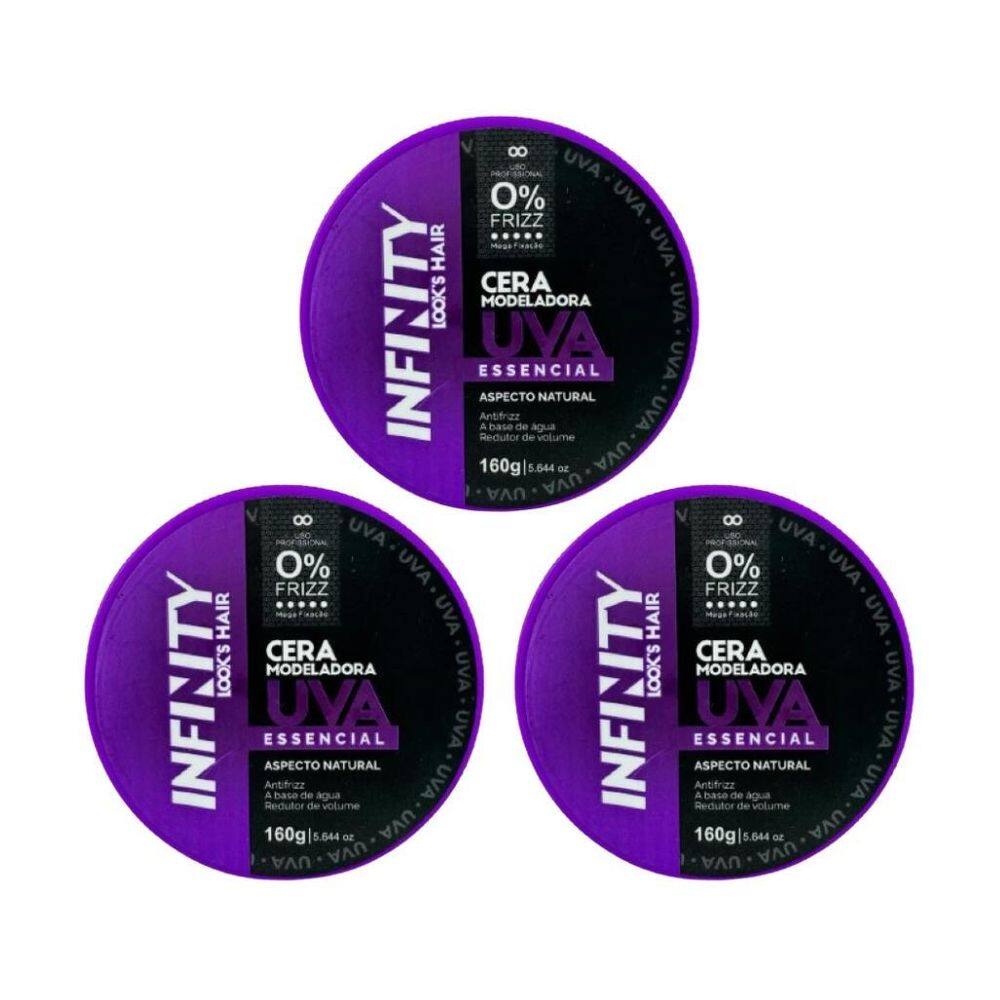 Cera Modeladora Infinity Uva 160G - Kit Com 3Un