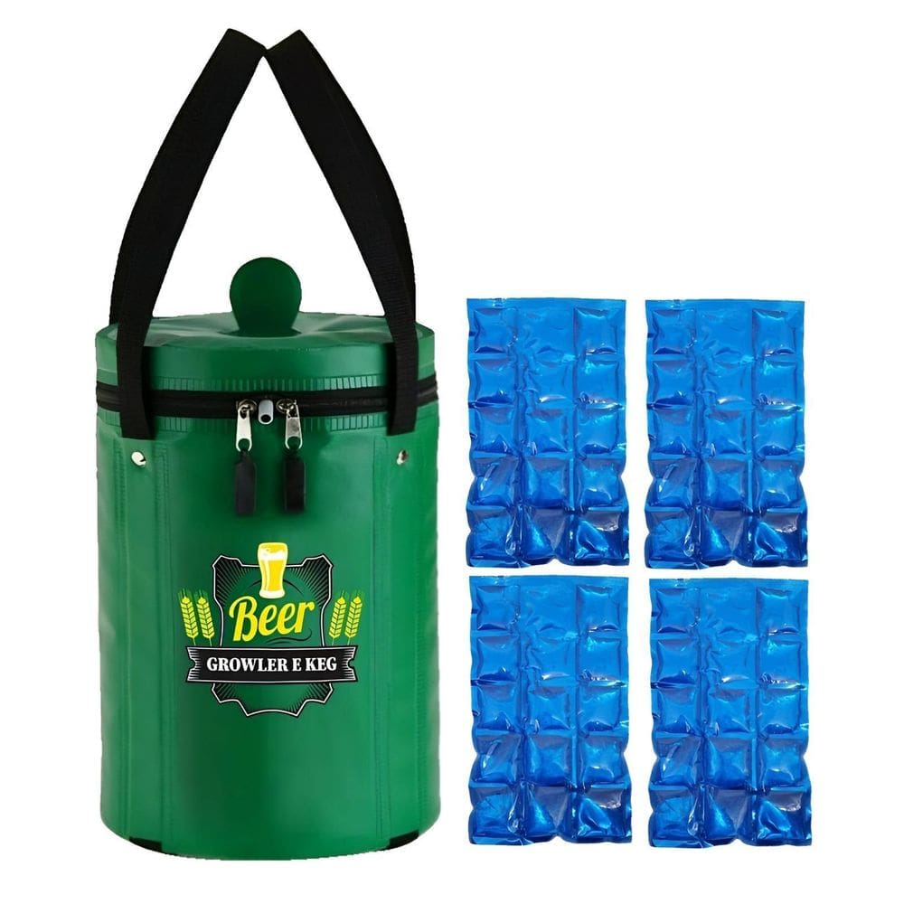 Bolsa Térmica Para Barril Heineken + 4 Cartelas Gelo Em Gel