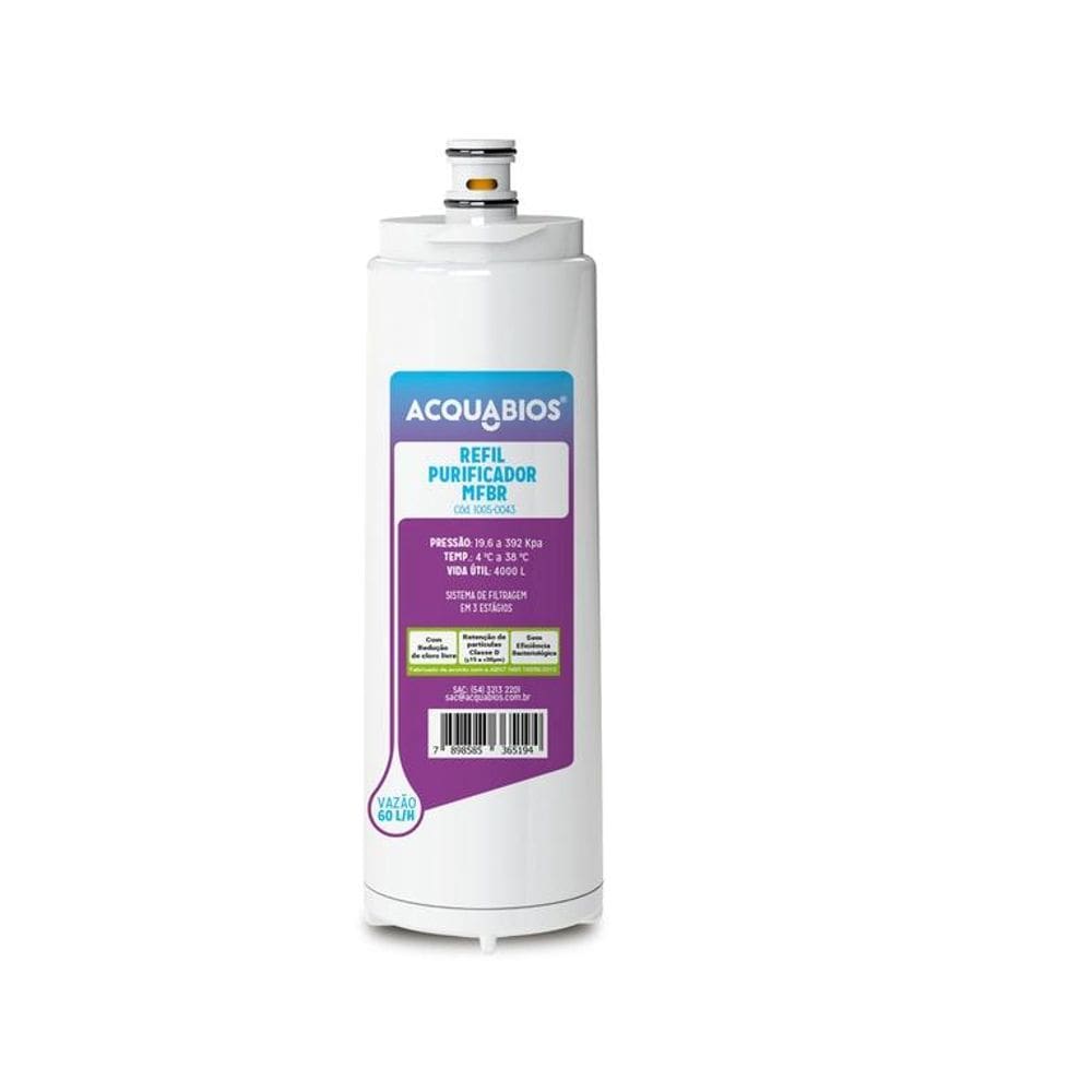 Filtro Refil Masterfrio Purificador Rotulo Branco 19,5