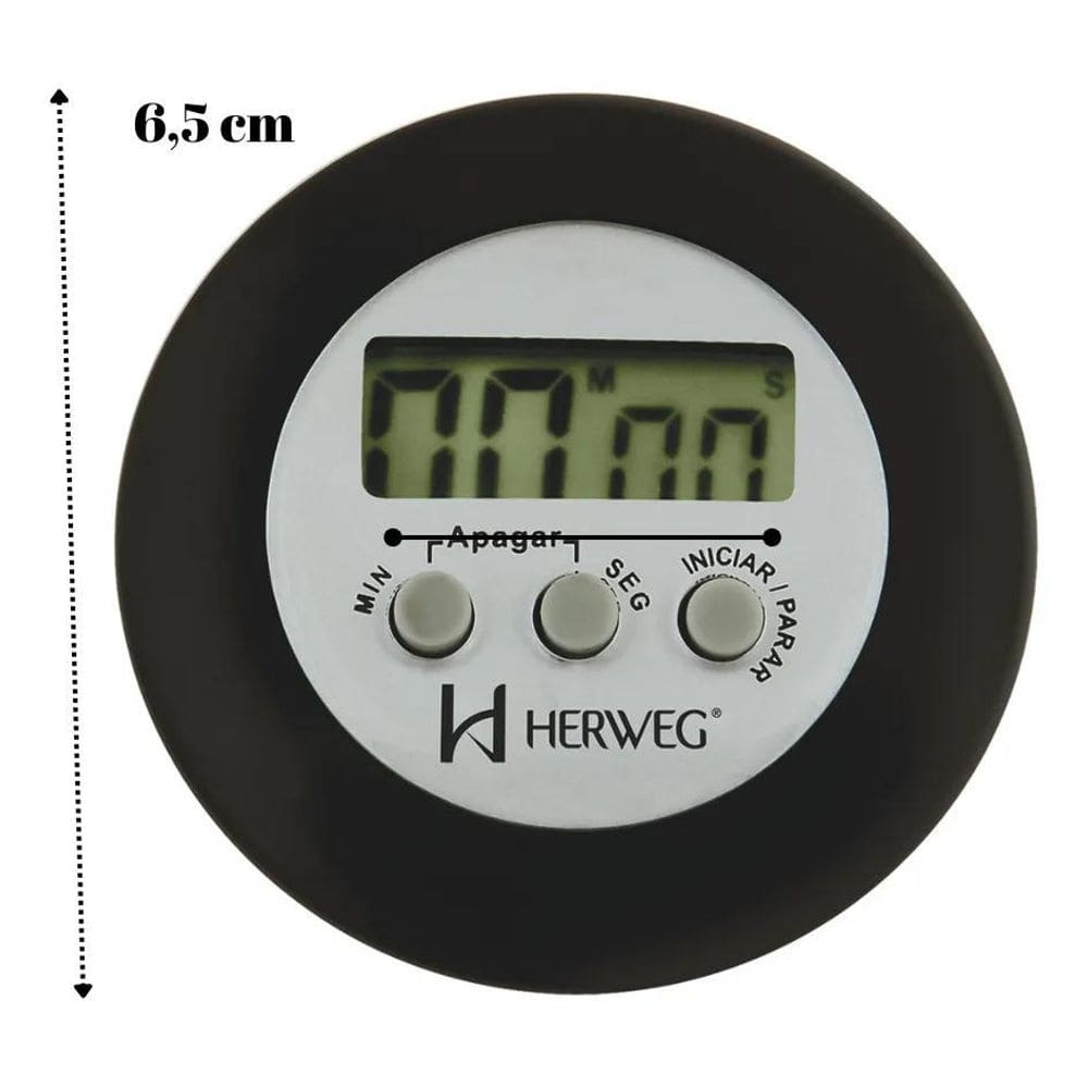 2X Cronômetro Digital Progressivo Regressivo Preto Timer Her