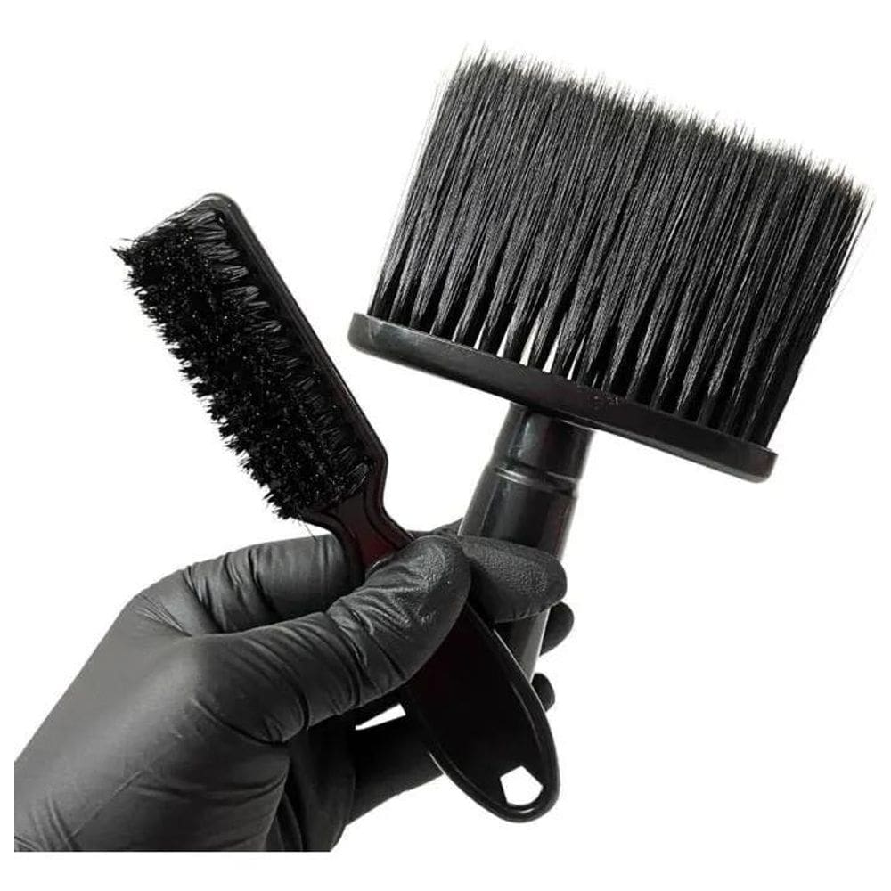 Kit Espanador + Escovinha De Disfarce Preto Barbeiro