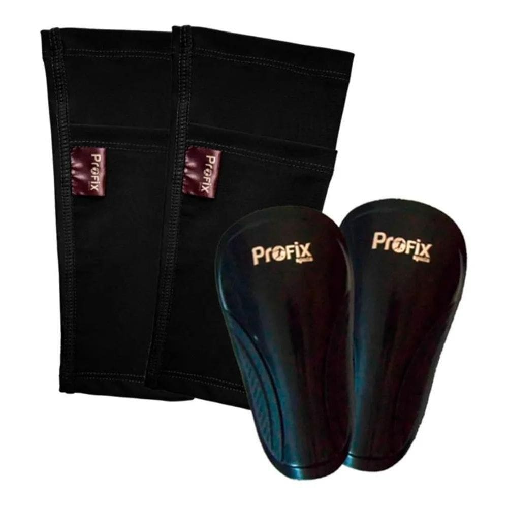 Kit Caneleira Adulto Preta E Porta Caneleira Preta Profix