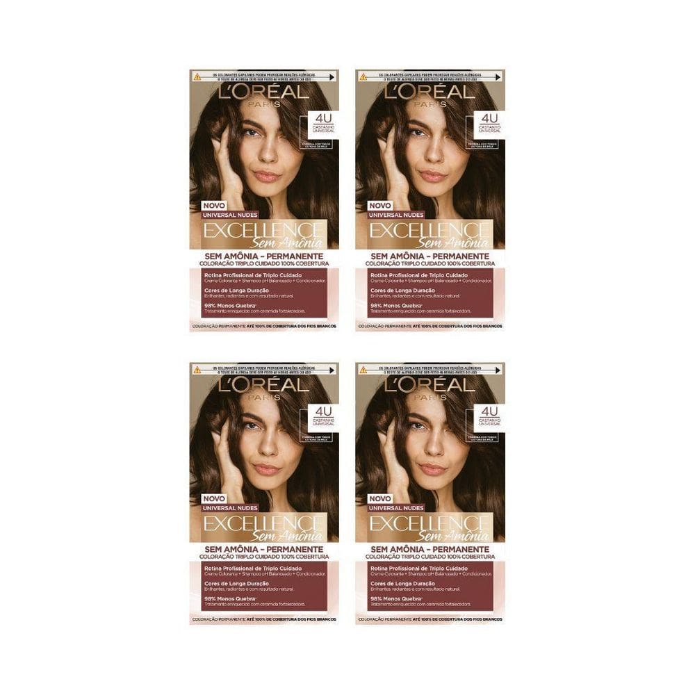 Coloraçao Imedia Sem Amonia 4U Castanho-Kit C/4Un