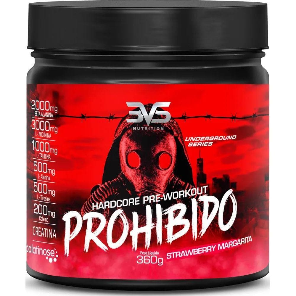 2X Prohibido Pré Treino 360G - Sabor: Morango  Strawberry Ma