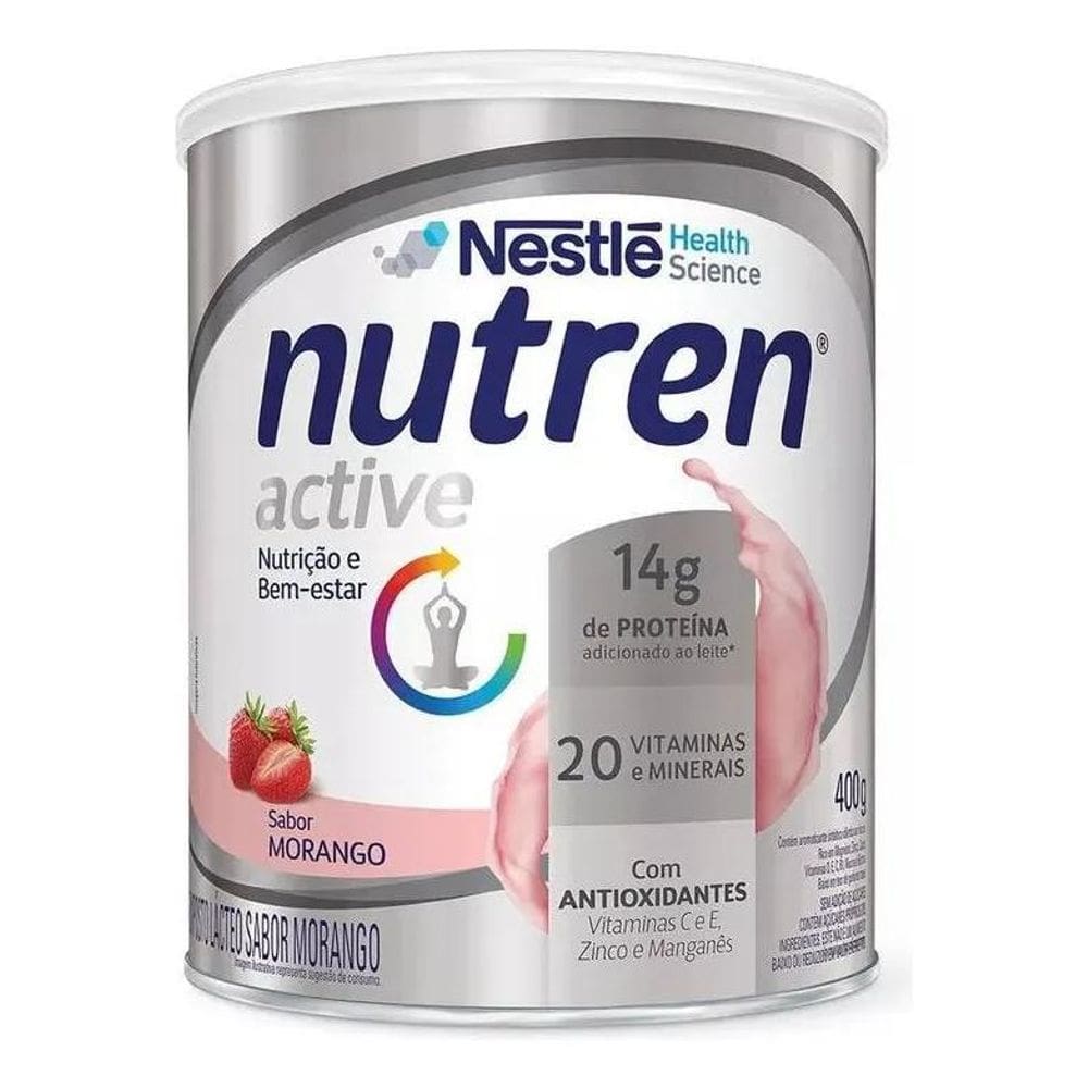 2X Suplemento Em Pó Nestlé Nutren Proteína Sabor Morango 400