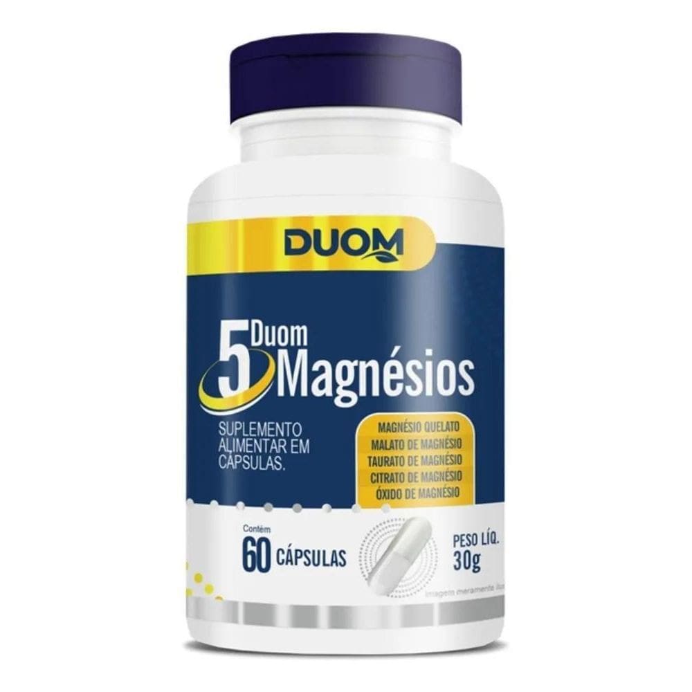 2X Duom 5 Magnésios Malato Quelato Taurato Citrato Óxido 60