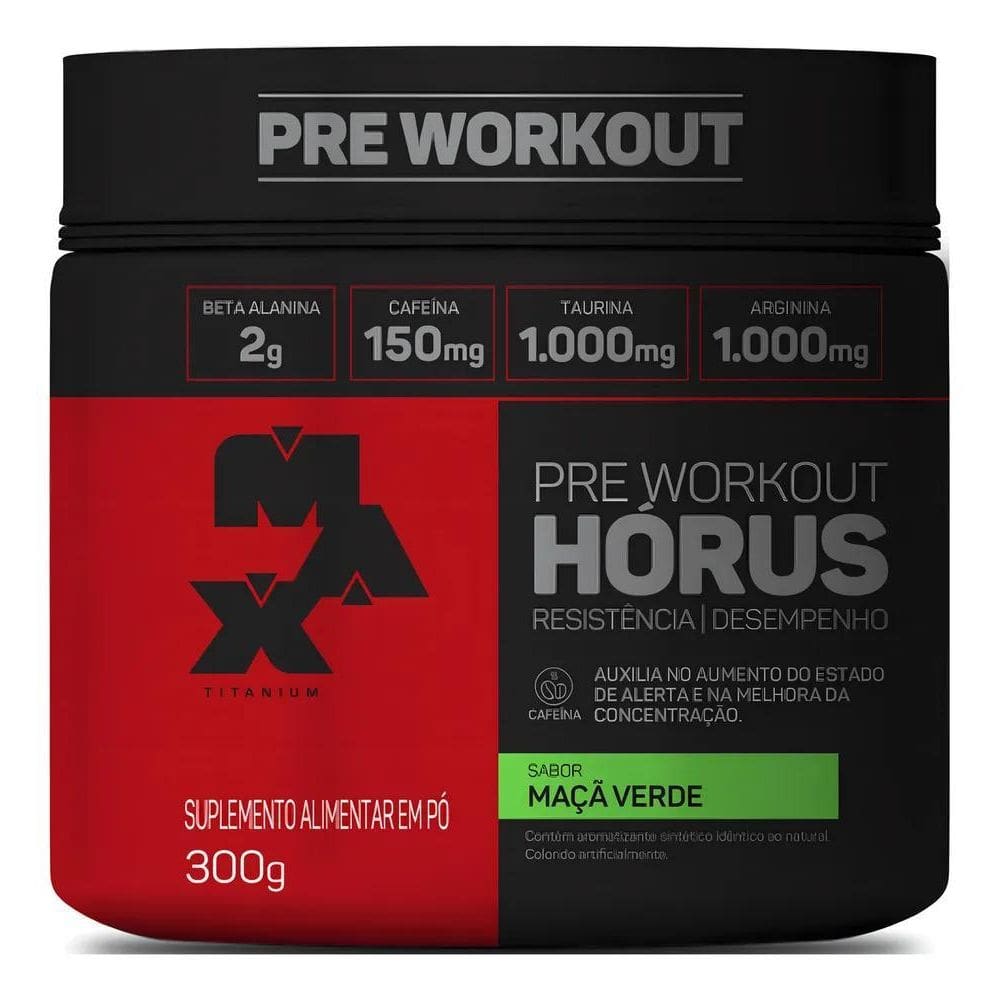 2X Suplemento Em Pó Max Titanium Sabor Maçã Verde Pote De 30