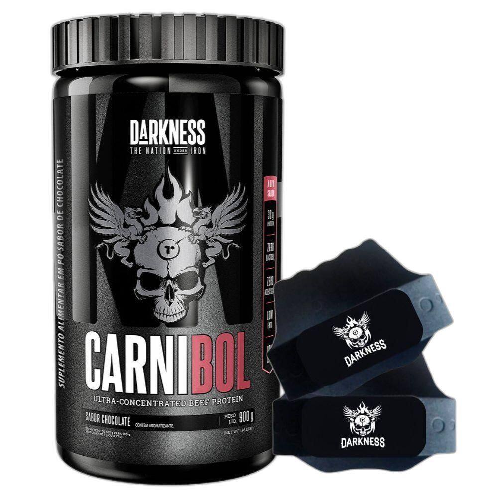 Carnibol Isolado Hidro 900G Chocolate Luva Preto - Darkness
