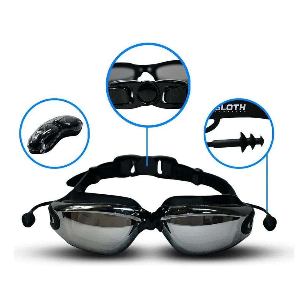 2X Óculos De Natação Sloth Aquatech Antiembaçante Uv Mirror