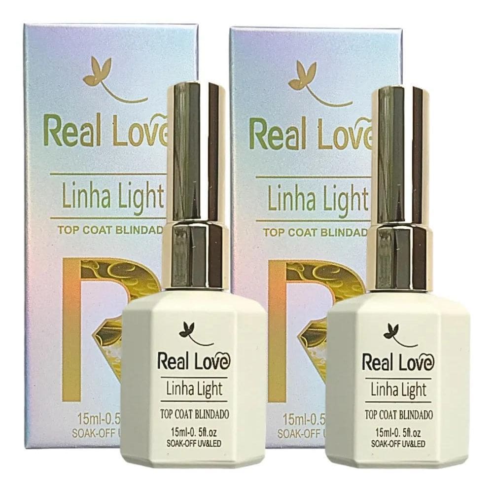2X Kit Top Coat Blindado Real Love Finalizador Não Risca