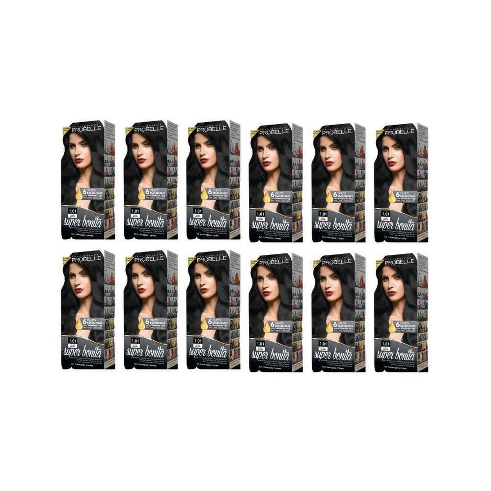 Coloraçao Probelle Super Bonita 1.01 Preto Carvao - 12Un