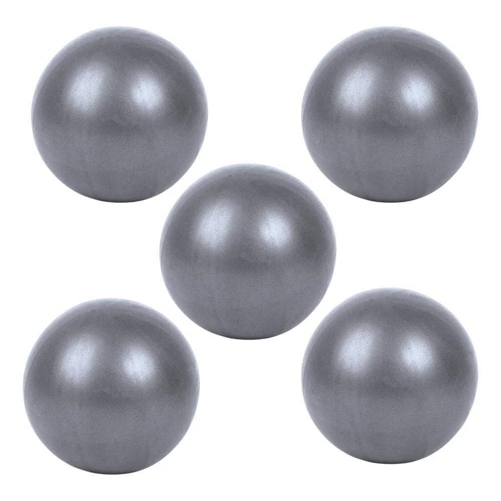 Kit 5 Mini Bola Overball 25Cm Yoga Pilates Fisio Funci Cinza