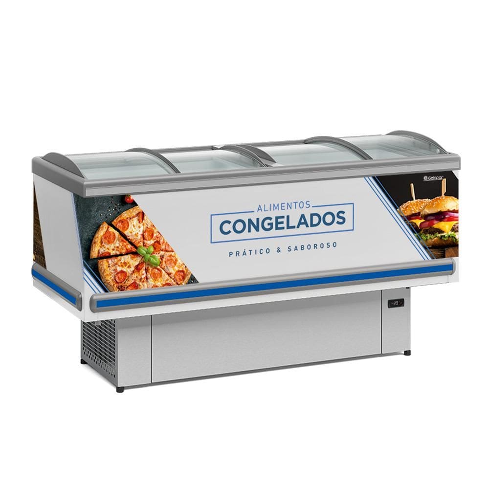 Expositor Ilha Gelopar Para Congelados Premium 520 Litros Branco 127V GESV-190CL