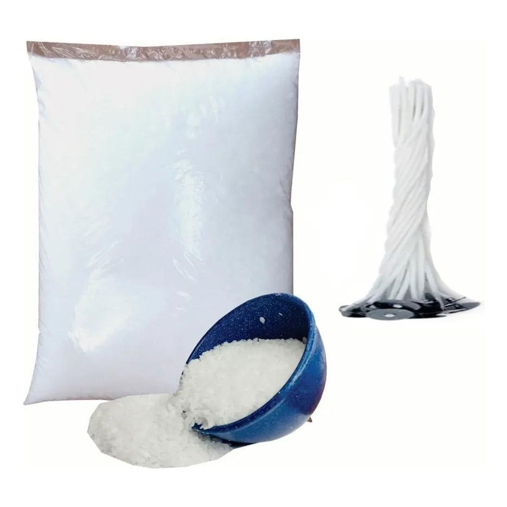 Parafina Lentilha Pura 2Kg + 50 Pavio De 9Cm