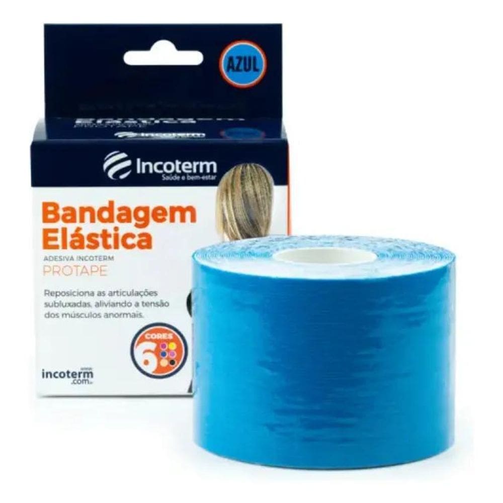 Protape Bandagem Elastica Adesiva Incoterm Azul. Incoterm