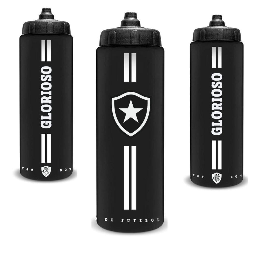 Kit 3Un Squeeze 950Ml Garrafa Preto Trooper Bico Inteligente