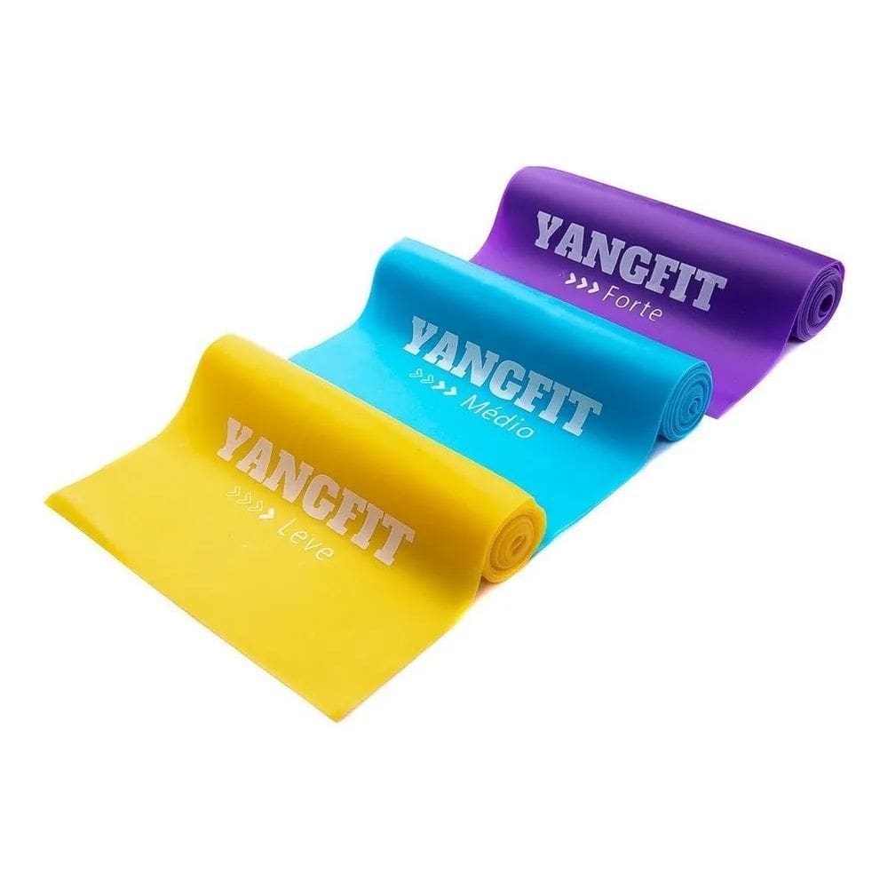 2X Kit Faixa Elástica Thera Band 3 Intensidades Treino E Fis