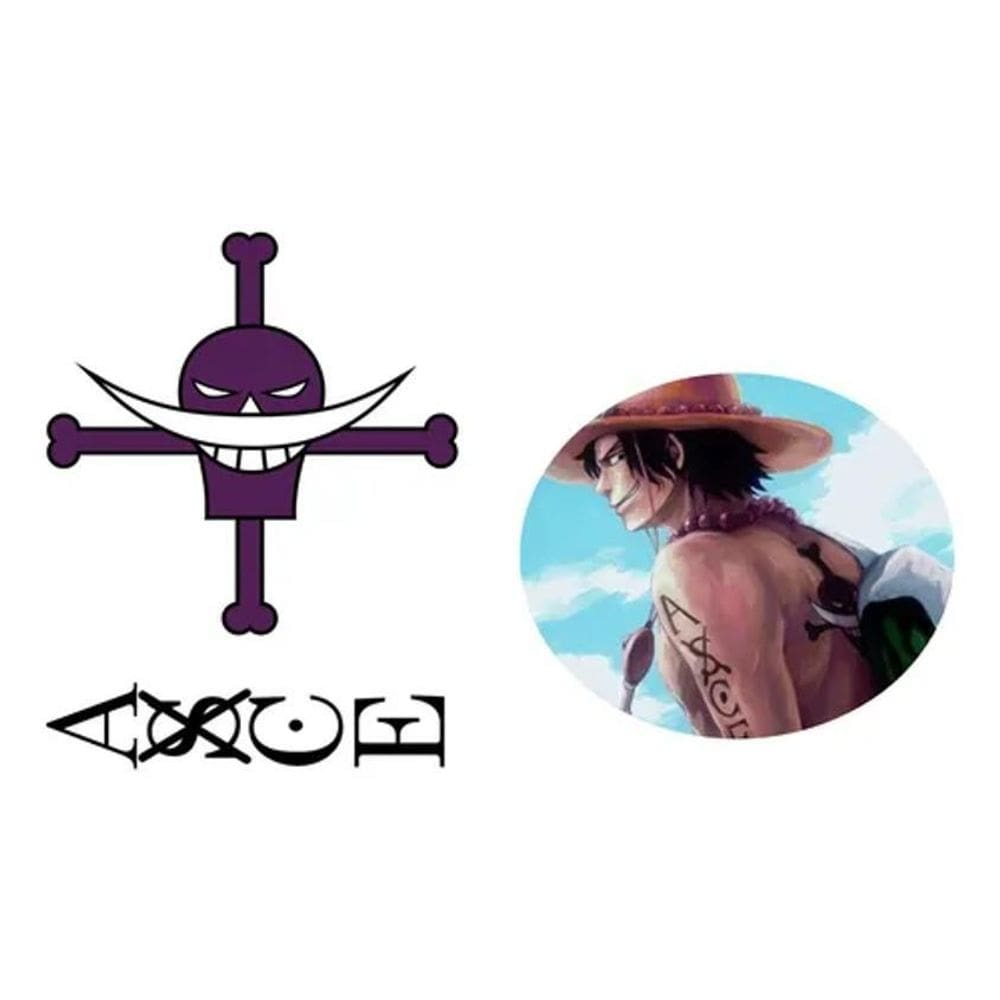 Tatuagem Braço E Costas One Piece Ace Modelo
