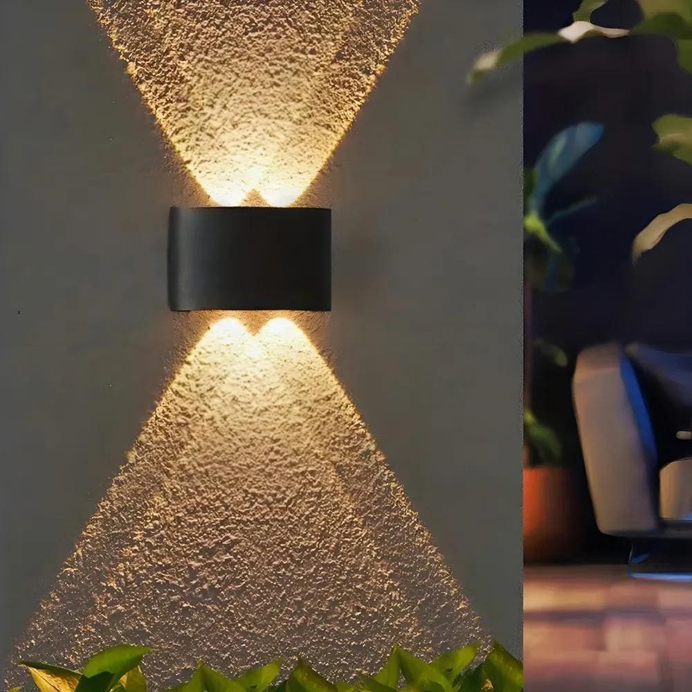 3 Luminária Arandela Led 4W Meia Lua 4 Fachos Parede Ip65 Es