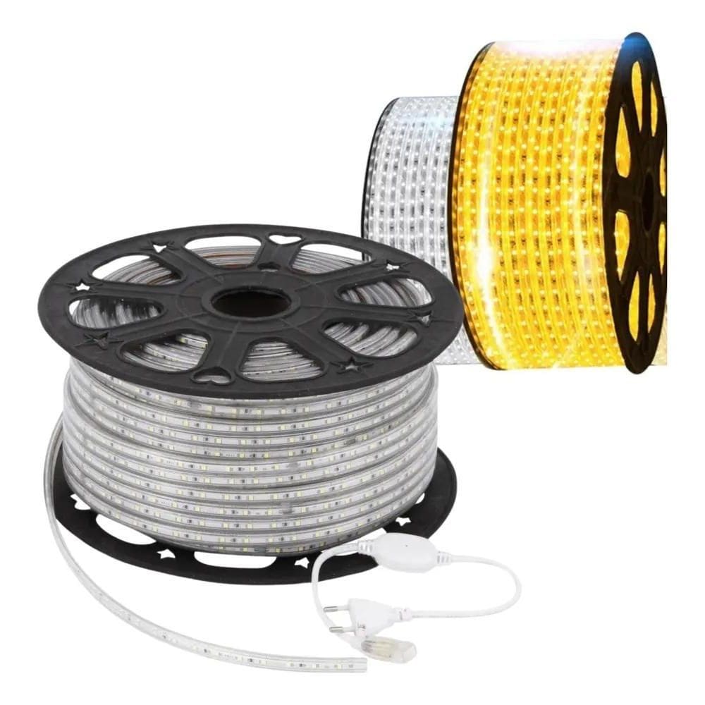 Mangueira De Led Chata 100M 3000K 6000 Branco-Frio 220V 127V
