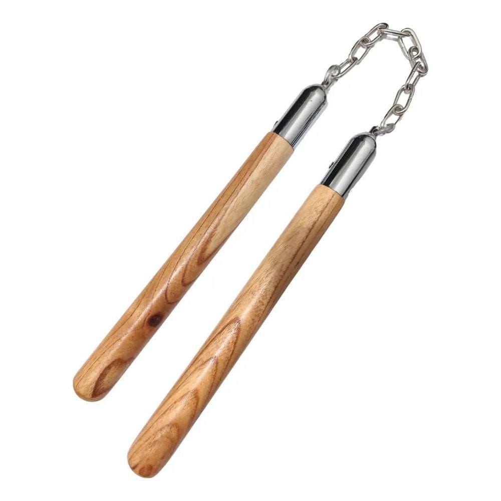 2X Nunchaku De Madeira Grande Rolamentado Kung Fu Karatê Tre