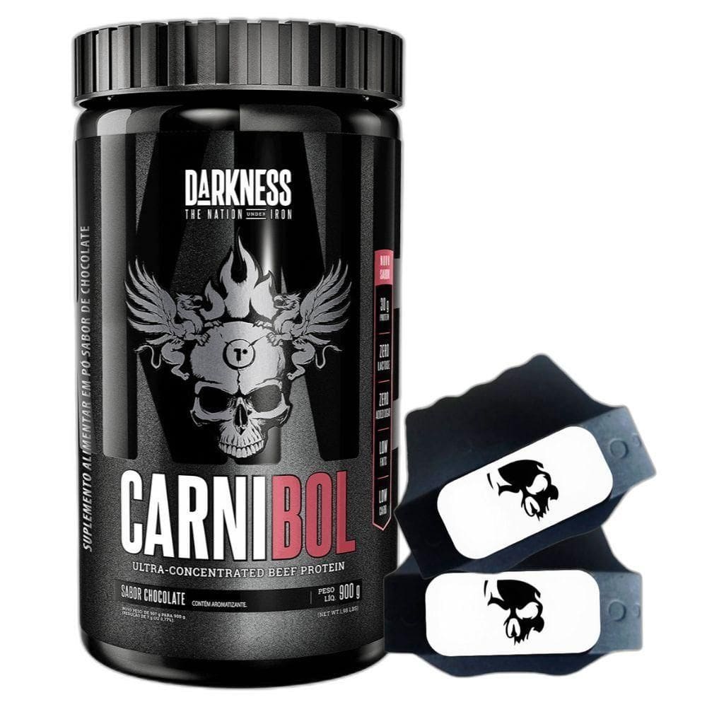 Carnibol Isolado Hidro 900G Chocolate Luva Caveira Darkness