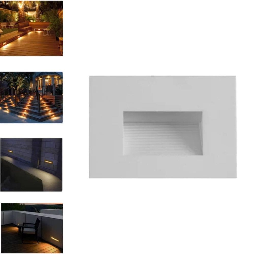 3 Balizador Embutir Em Parede 2W 4X2 Deitada Branco Quente