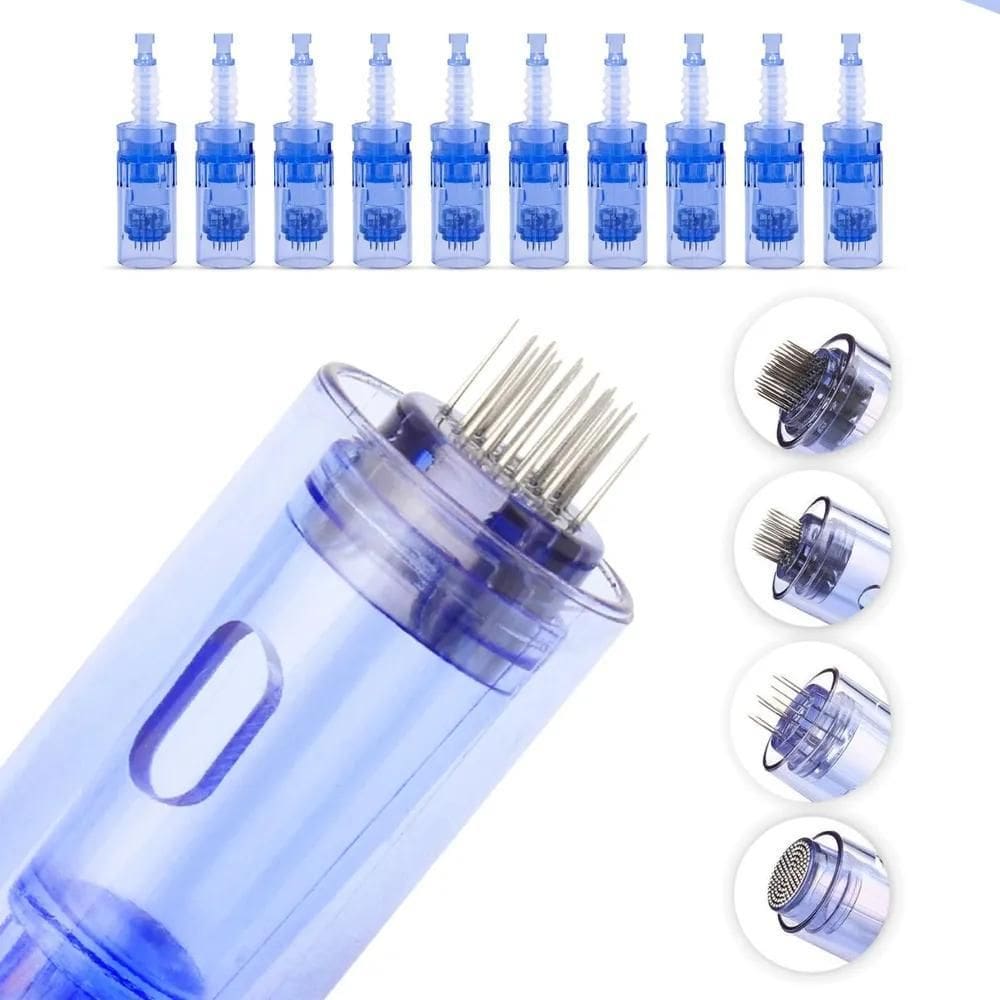 2X Kit 10 Agulhas Cartucho Caneta Derma Pen 12 36 42 Nano Po