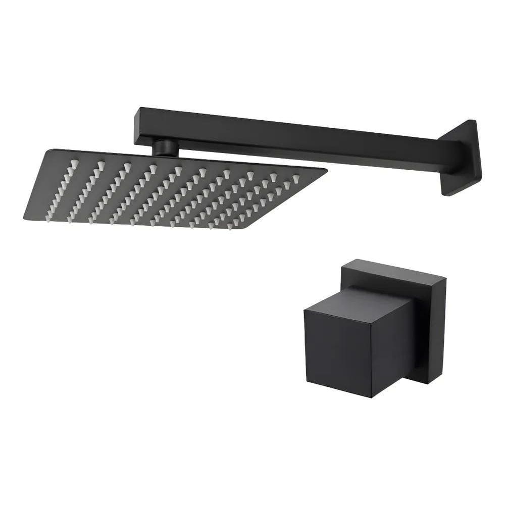 Chuveiro Ducha Quadrado 20X20 + Acabamento De Registro Preto