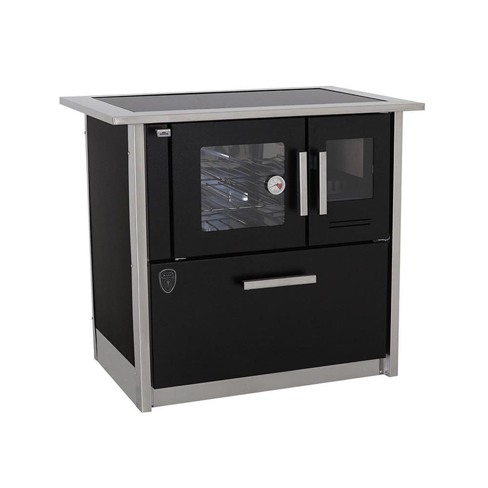 Fogão A Lenha Eclipse Esquerdo Preto Chapa Vitroceramica N2