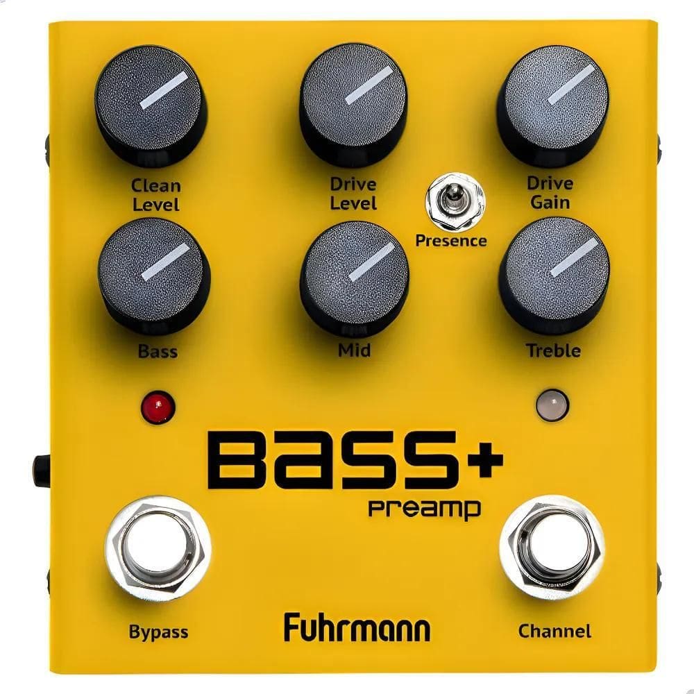 Pedal De Efeito Análogo Fuhrmann Bass+ Preamp Amarelo