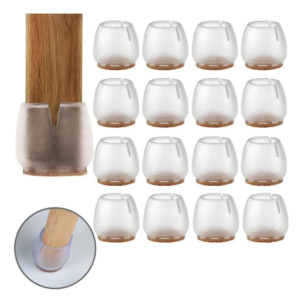 Kit 16 Unids Protetor Pezinho Cadeira Mesa Silicone 25-30Mm