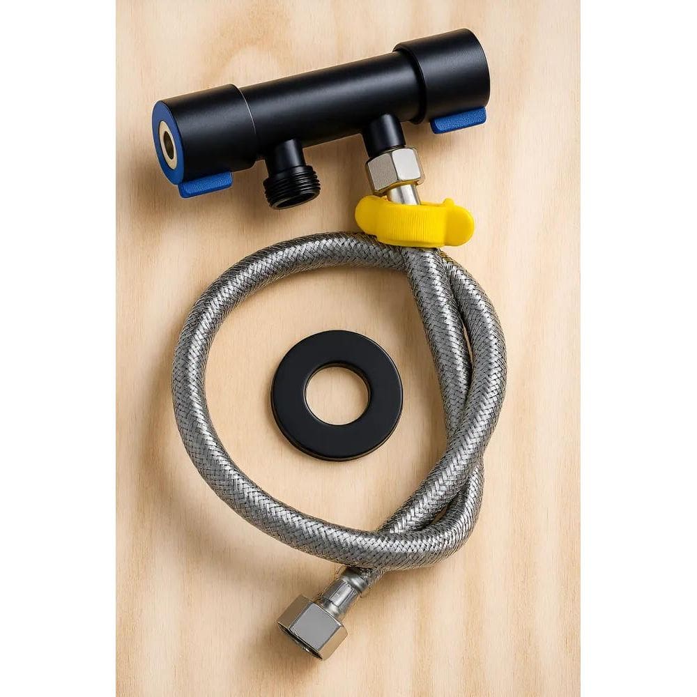 Registro Duplo 1/2 Torneira Inox 304 Rabicho Engate Flex Pre