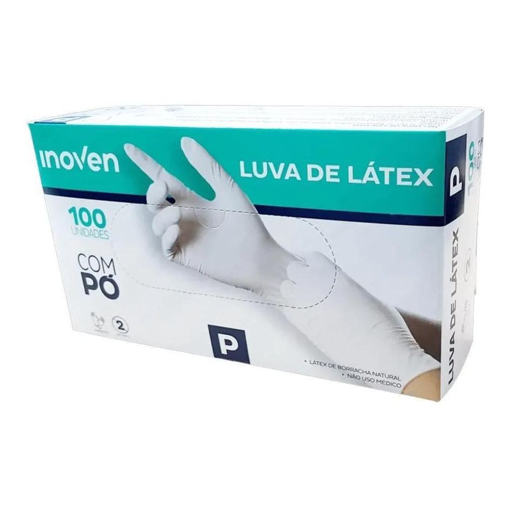 Luva De Látex Branca Com Pó Inoven Tamanho P