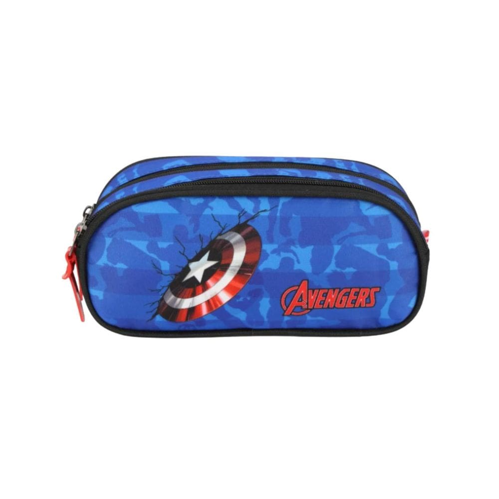 Estojo Escolar Duplo Avengers Marvel Premium - Azul