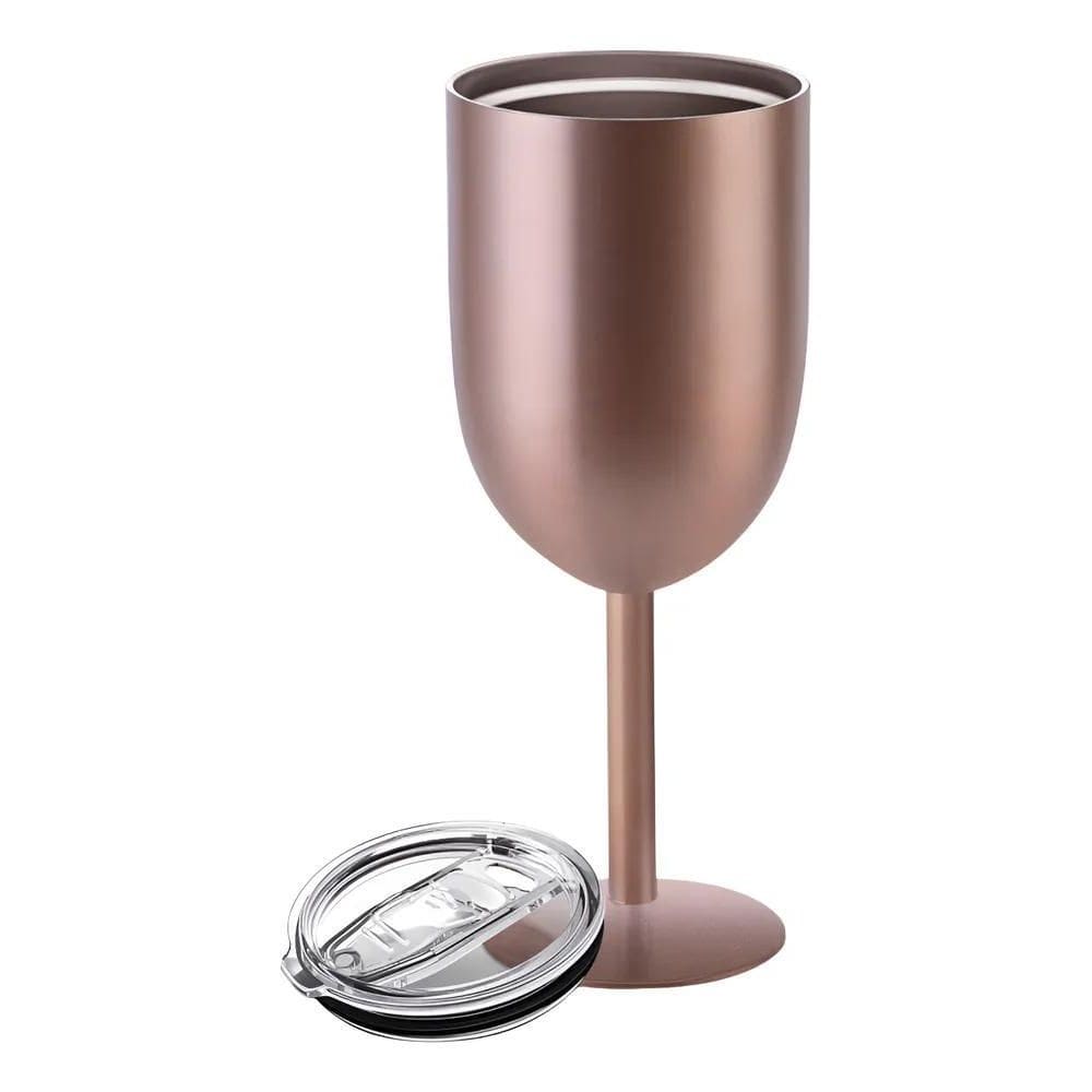 Taça Copo Térmica Inox Parede Dupla Tampa 480Ml Frio Que Ros