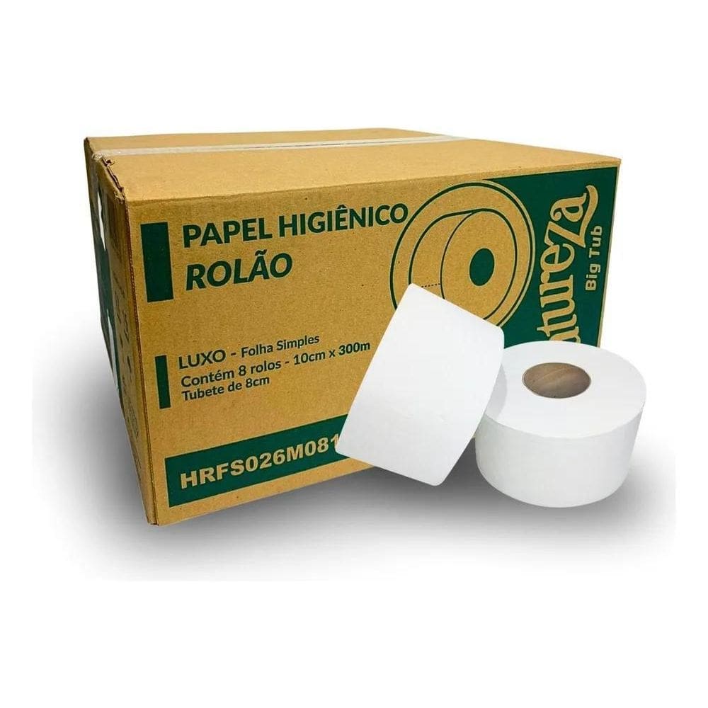 Papel Higiênico Rolão Institucional Extra Luxo 8X300 Mts 9Cm