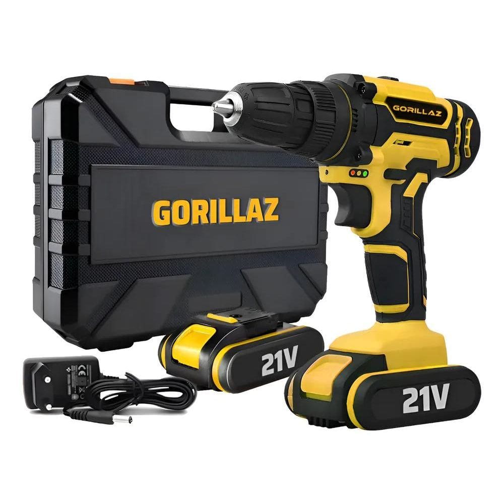 Furadeira Parafusadeira 2 Baterias C/Maleta 21V Bivolt Preto