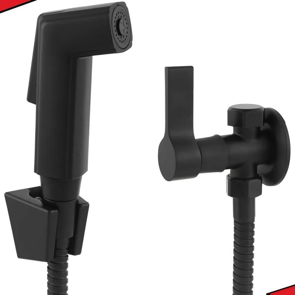 Ducha Higiênica Intima Completa 2 Saídas Preto Fosco Black