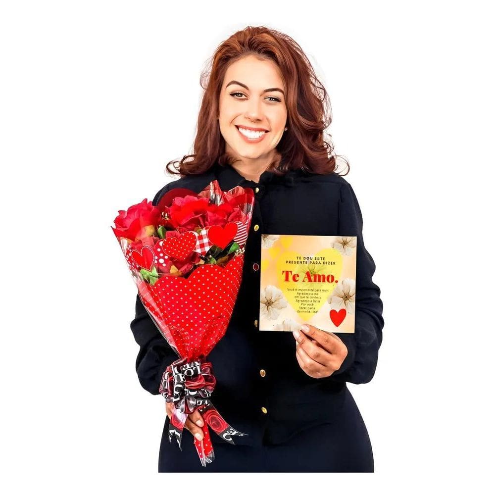 Rosas Vermelhas Para Presentes Buquê Com Cartão Namoradas Co
