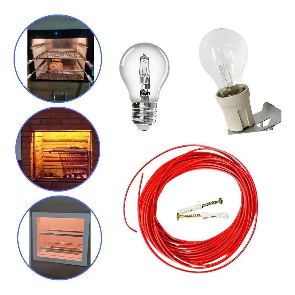 Kit 2 Lâmpadas Para Churrasqueira Com Suporte Soquete E 220