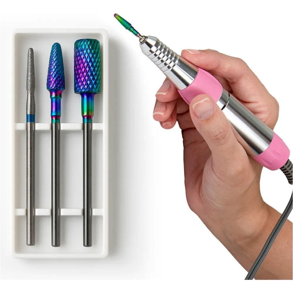 2X Kit 3 Broca Unha Tungstênio Manicure Gel Remoção Acabamen