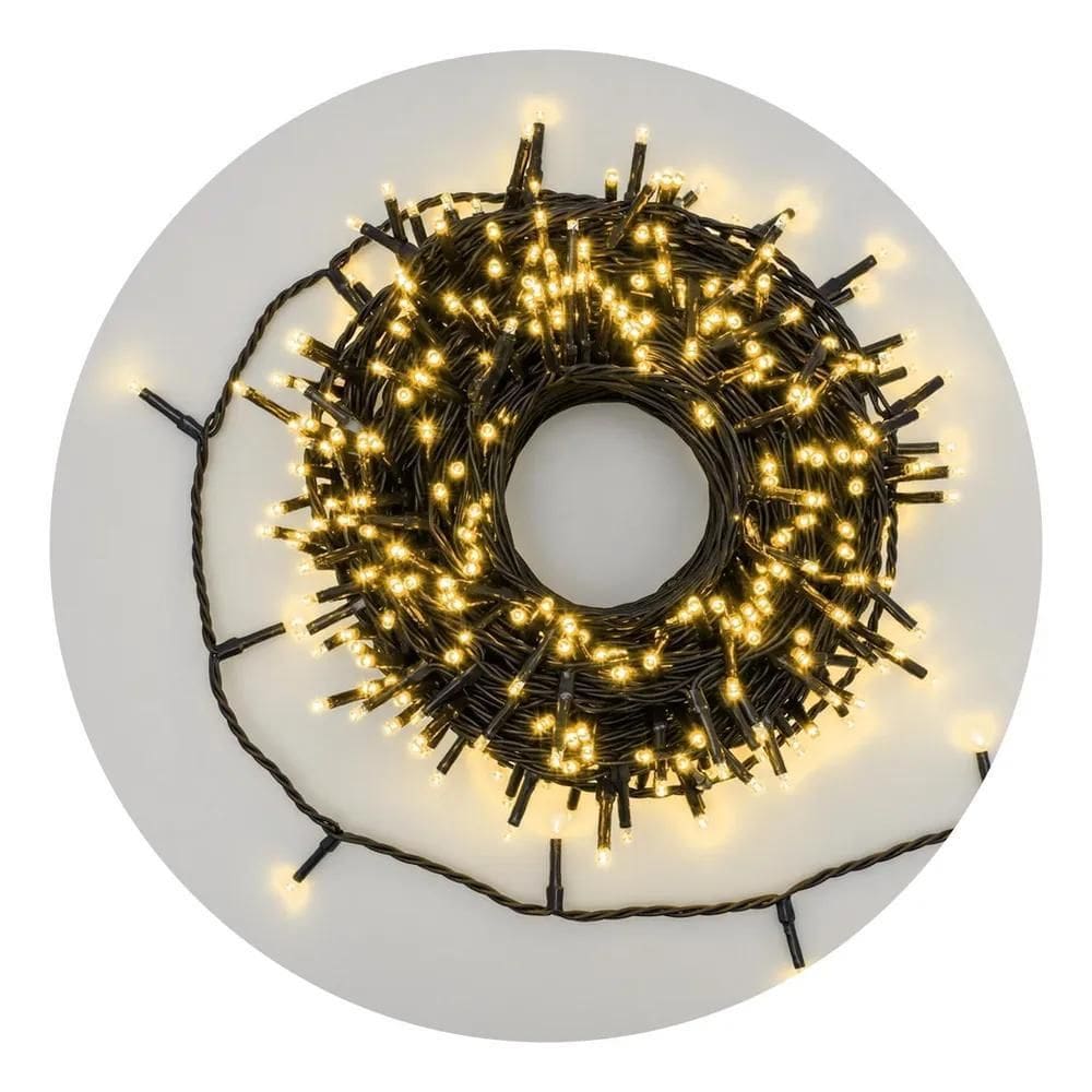 Cordão 300 Leds Prova D`Á Branco-Quente Luz Fixa 127/220V