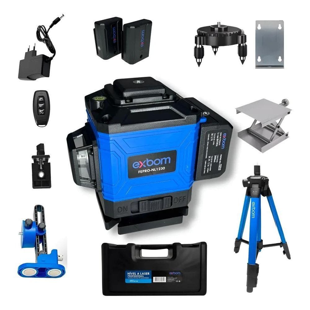 Nível A Laser 12 Linhas Autonivelante Recarregável Controle