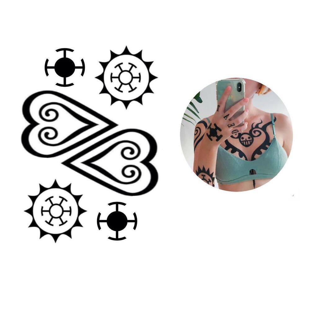 Tatuagem Temporária D. Water Law One Piece Cosplay