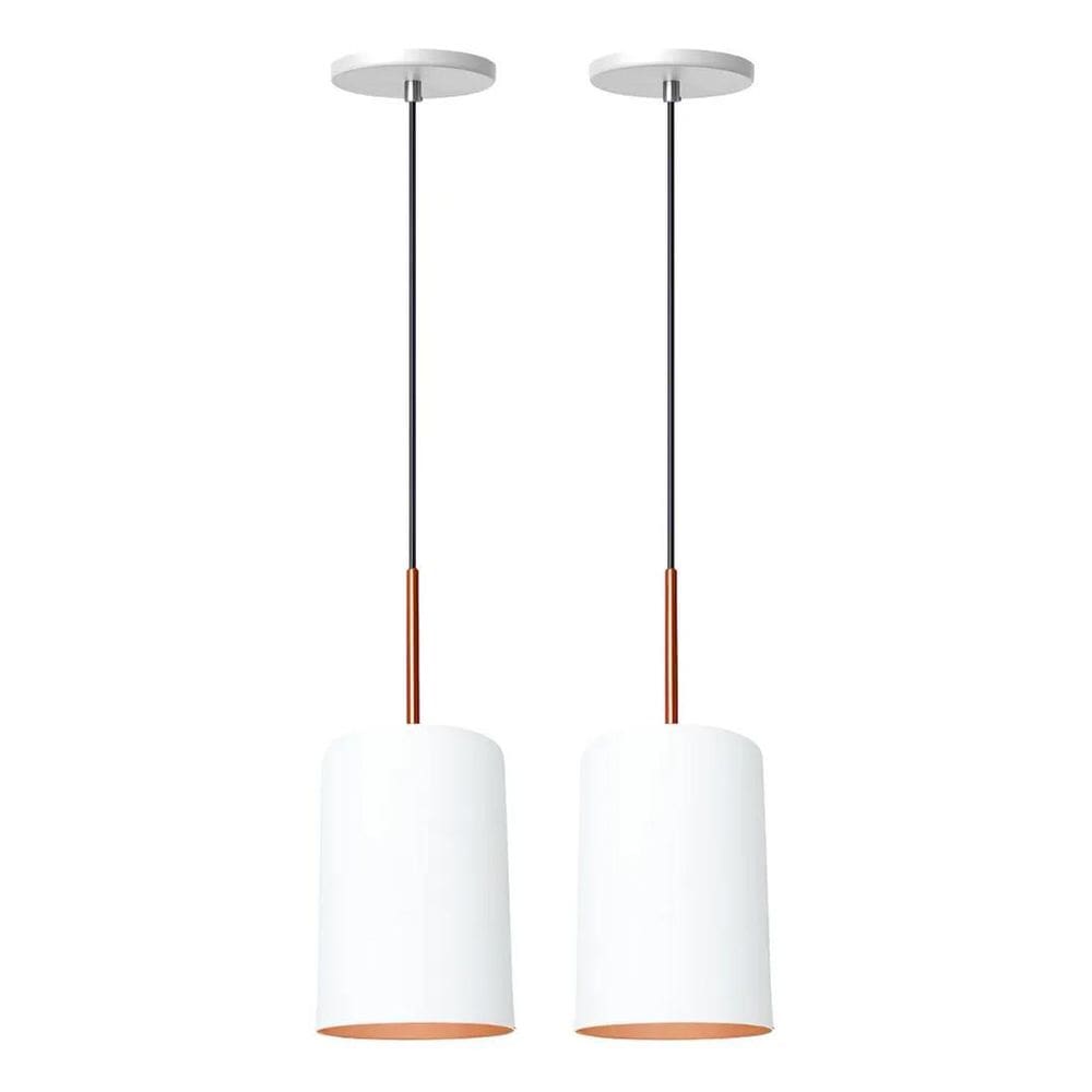Kit 2 Luminária Pendente Veneza Bilboquê Branco Teto Moderna