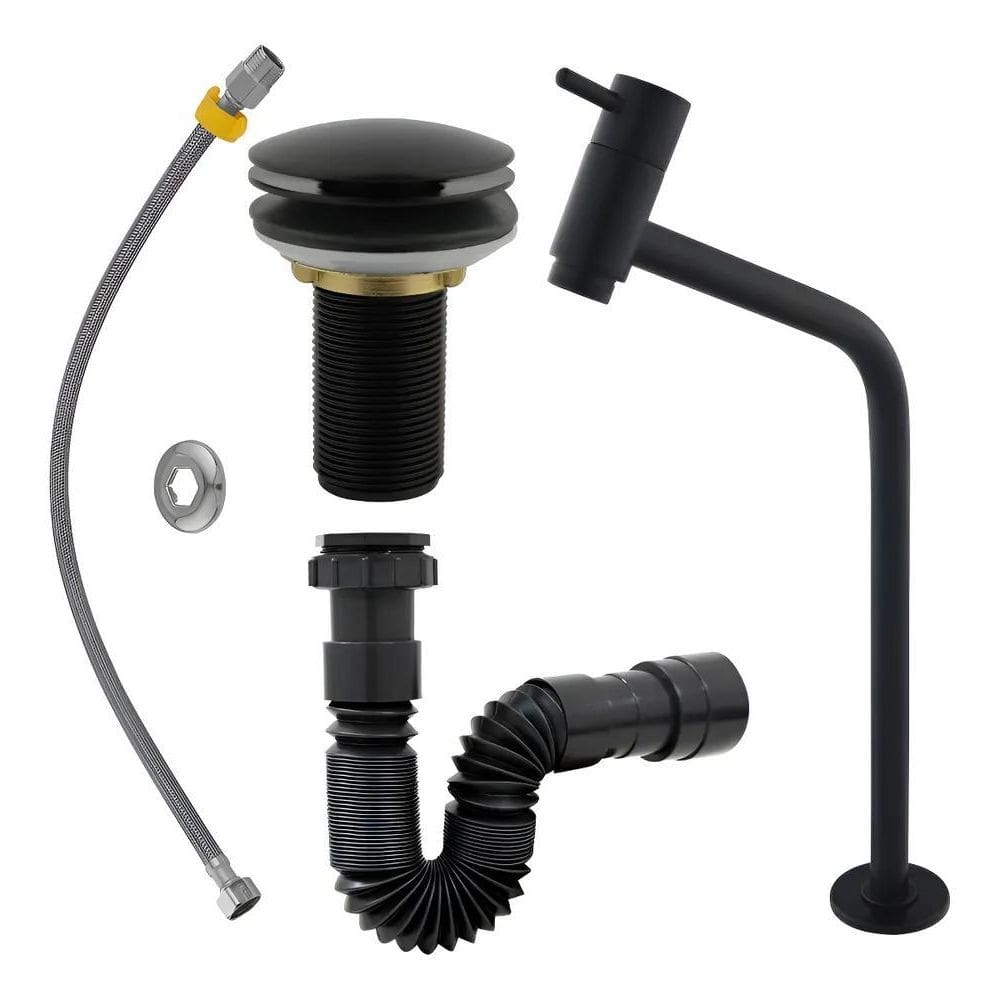 Torneira Link Cuba Preta + Válvula Clik Metal +Sifão+ Engate